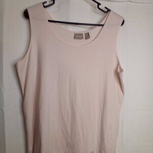 Chico's Tank Top Women 3 XL Sleeveless Satin Soft Stretch Pink